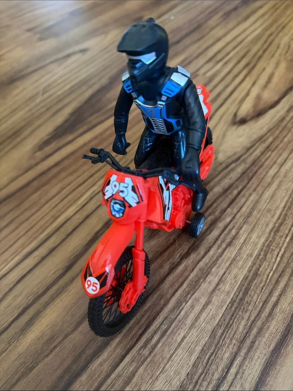 Red Kids Motocross Toy Bike with Rider - Durable Action Figure